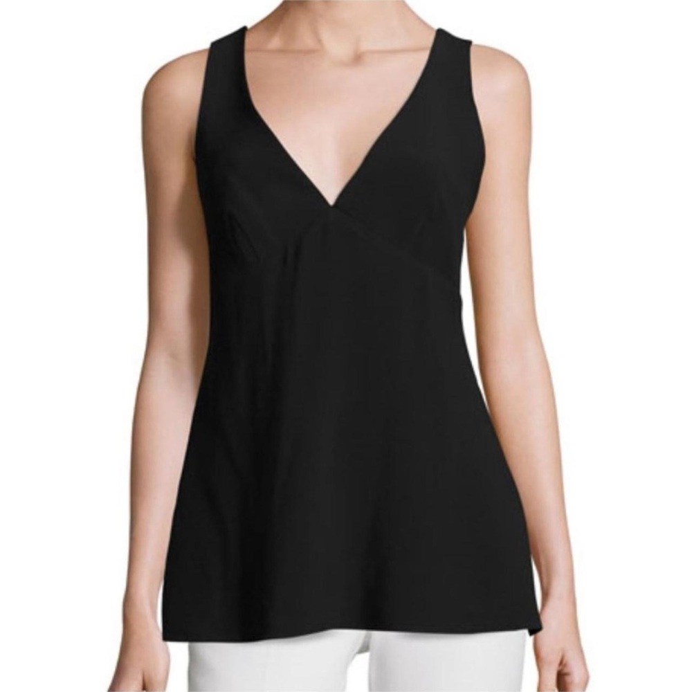 Theory lunette satin black crepe top